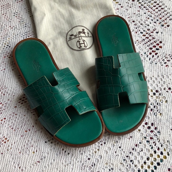 hermes croc sandals